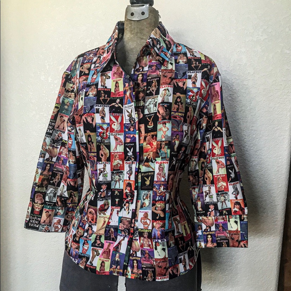 🐇Vintage Playboy Magazine Cover Button Down Shirt